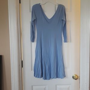 Blue v neck swing dress